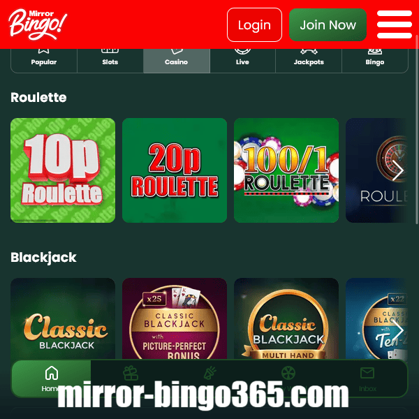 Jackpots Section 3 Mirror Bingo