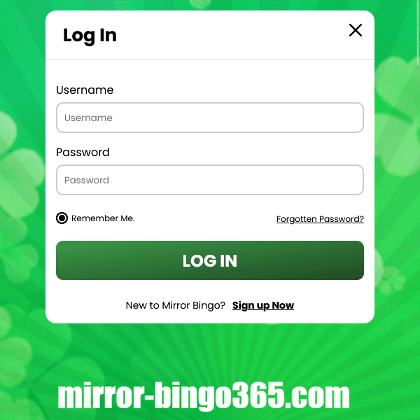 Login Popup Mirror Bingo